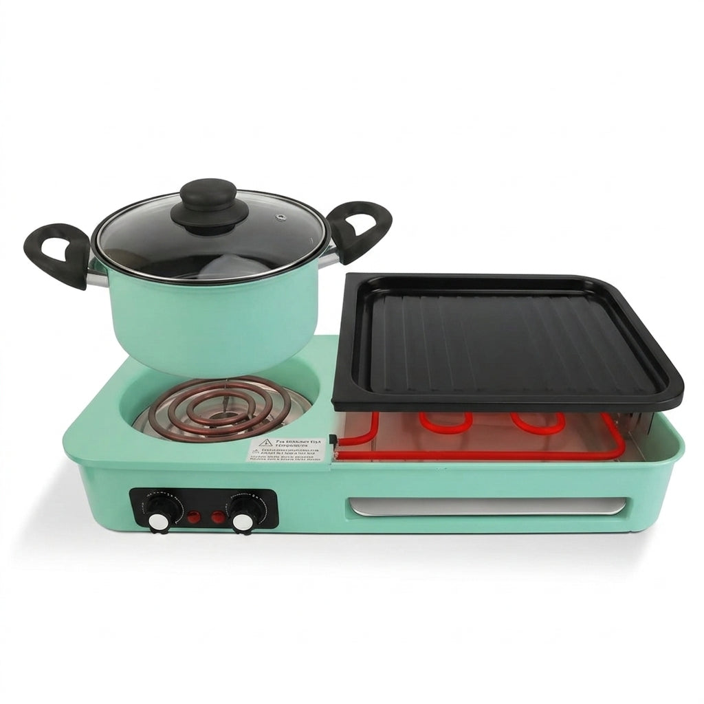 3-in-1 Electric Grill with Hot Pot & Frying Pan