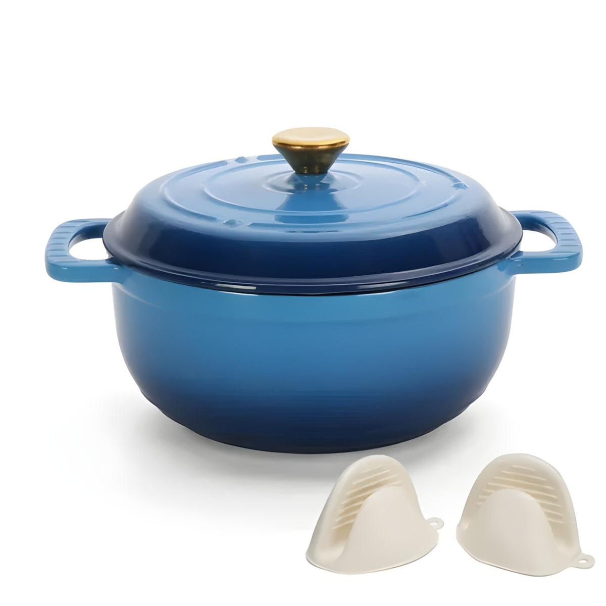 5-Quart Enameled Cast Iron Cooking Pot with Lid
