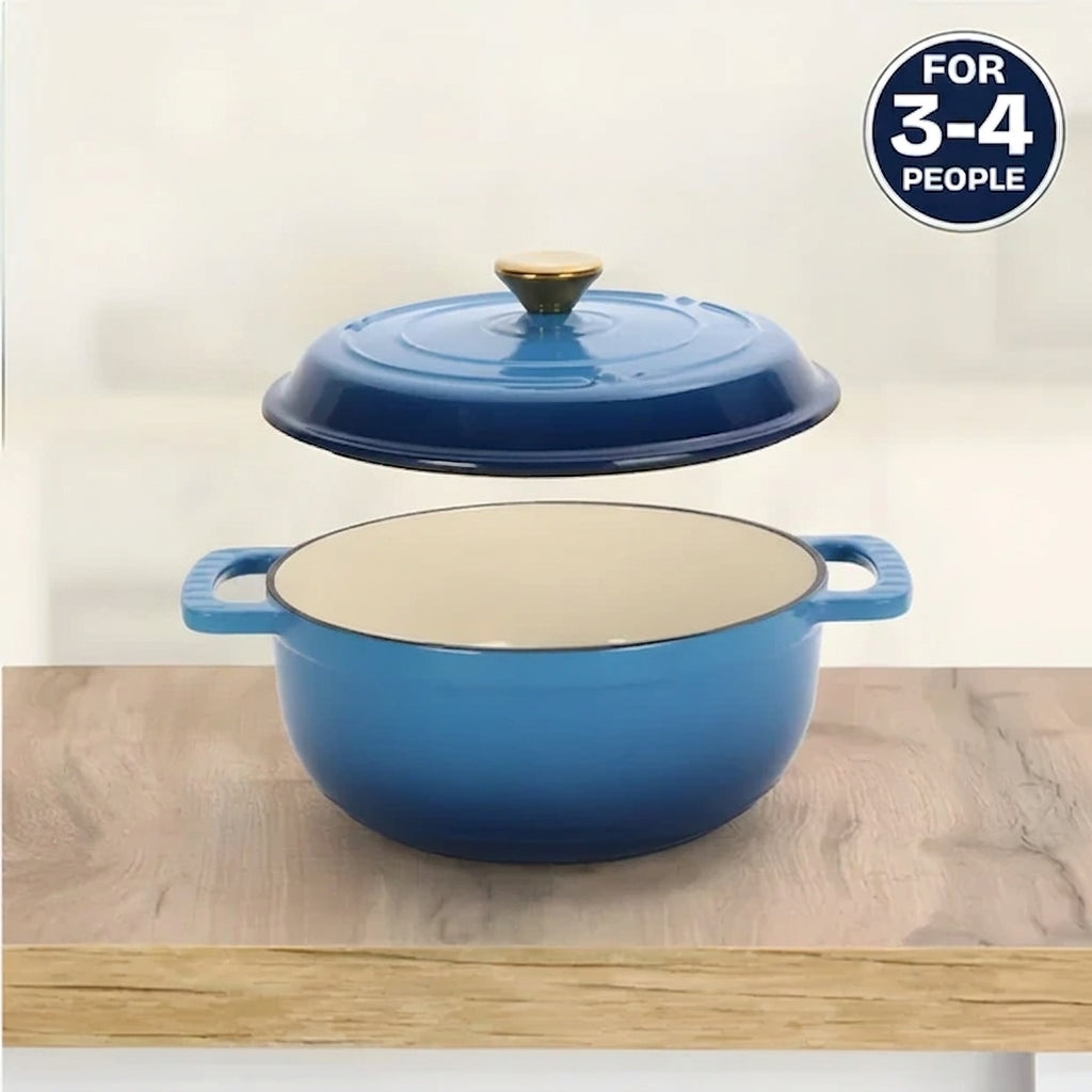 5-Quart Enameled Cast Iron Cooking Pot with Lid