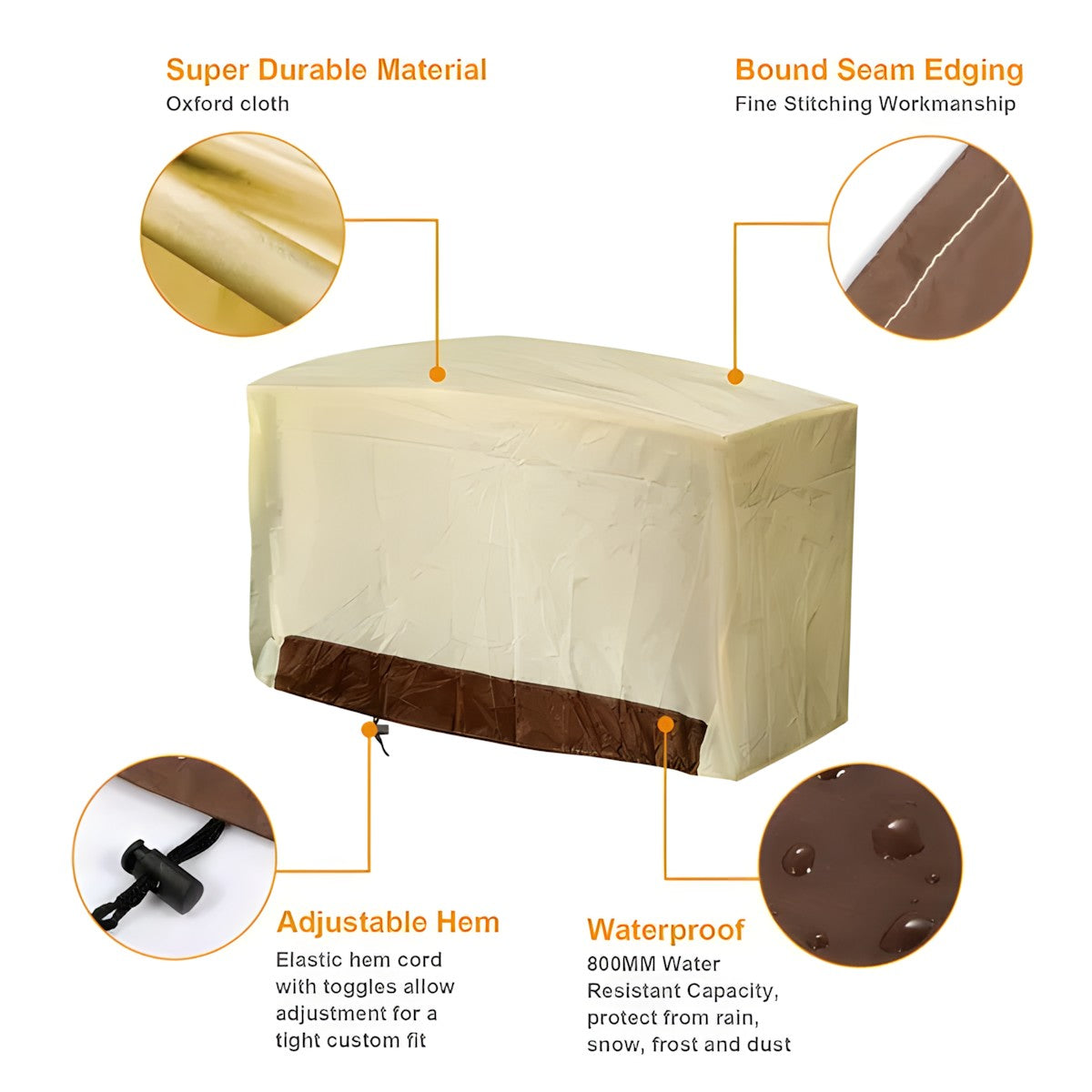 Beige BBQ Grill Cover Inch Outdoor Cover