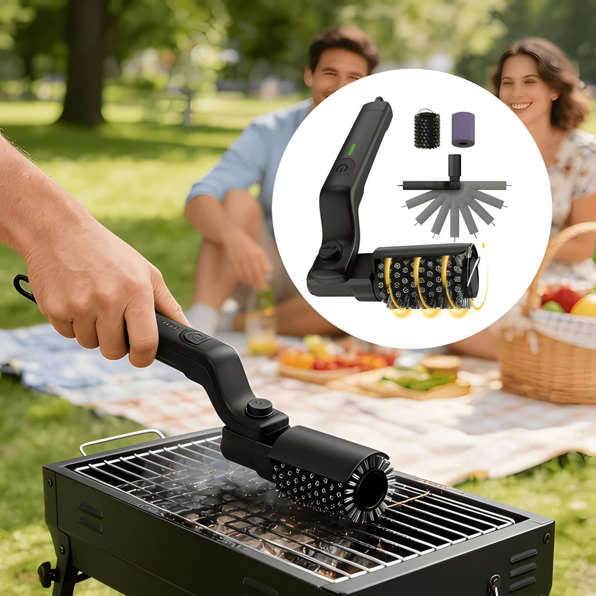 Cordless Electric Grill Cleaning Brush with 3 Speeds