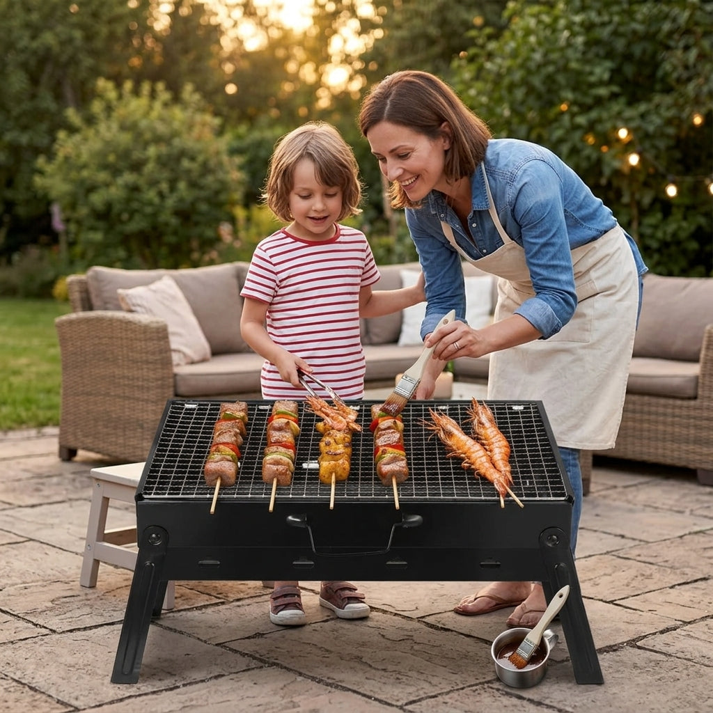Foldable Portable Charcoal BBQ Grill