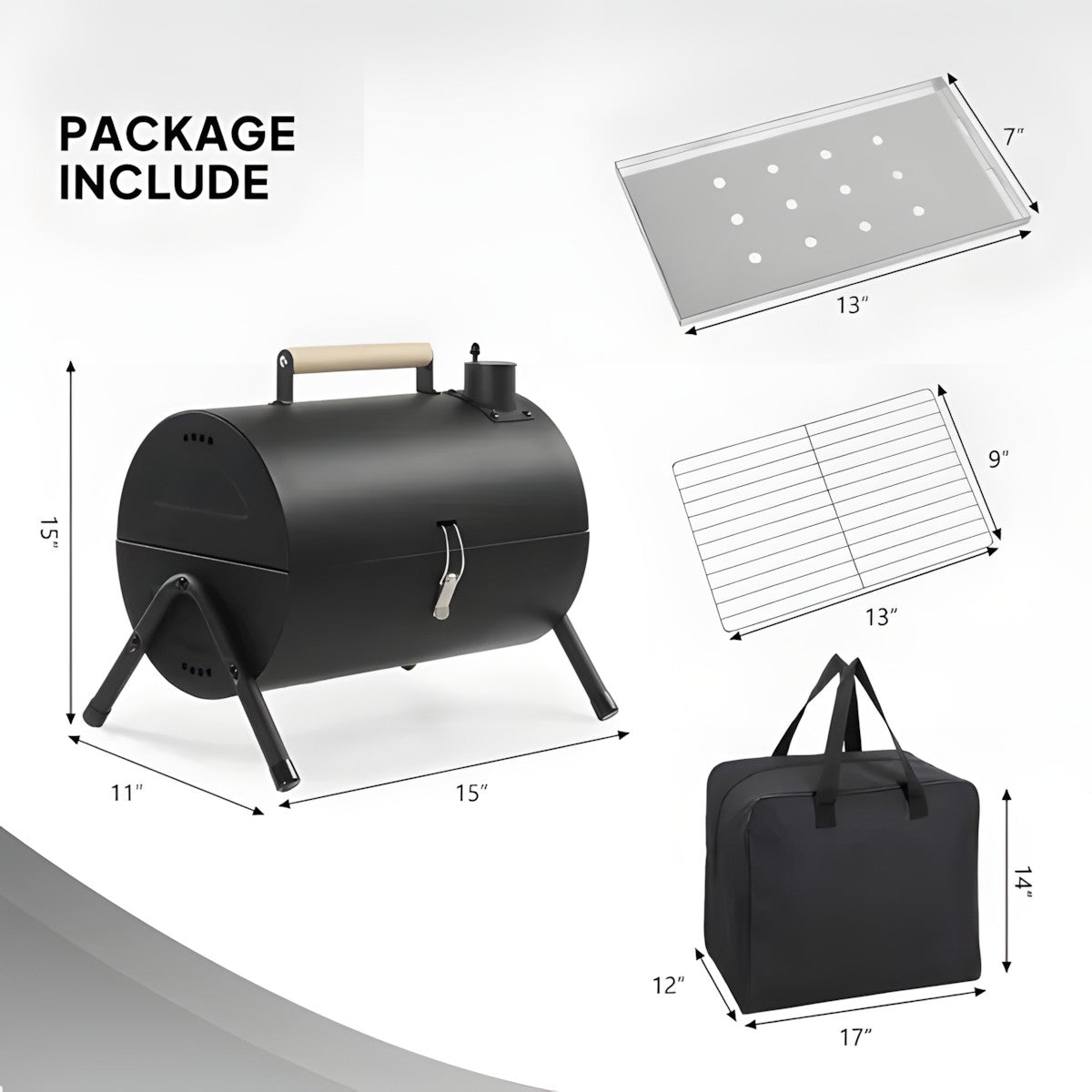Portable Charcoal Grill with Double-Sided Cooking Design