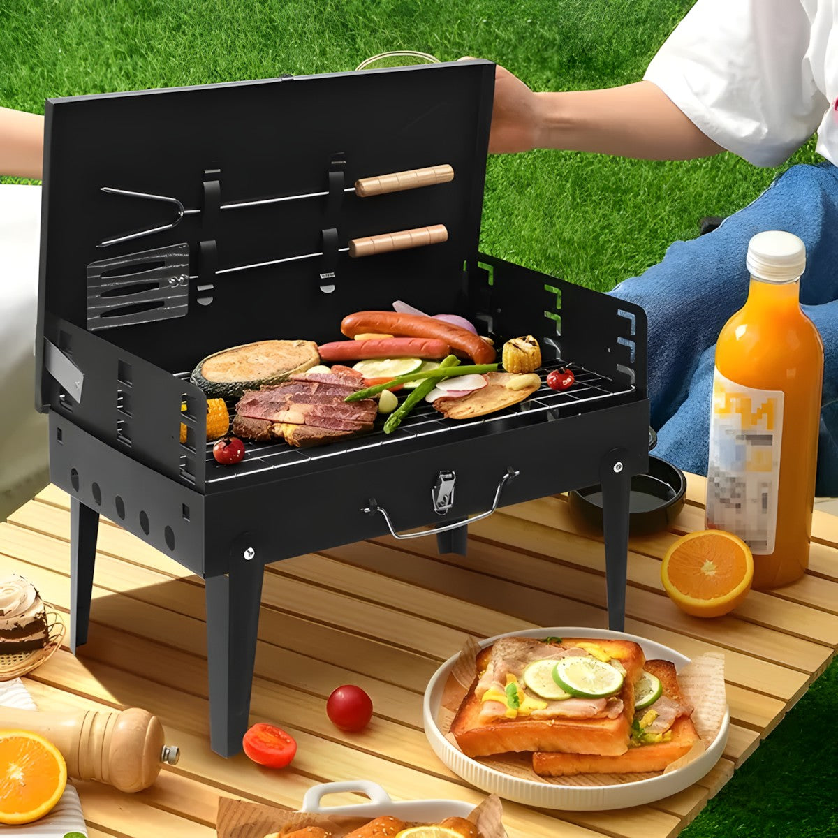 Portable Foldable Charcoal Grill | 17.3-Inch Outdoor Grill
