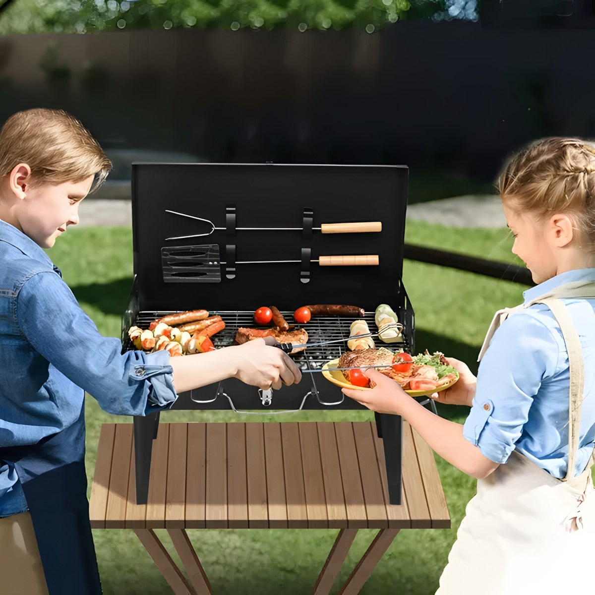 Portable Foldable Charcoal Grill | 17.3-Inch Outdoor Grill
