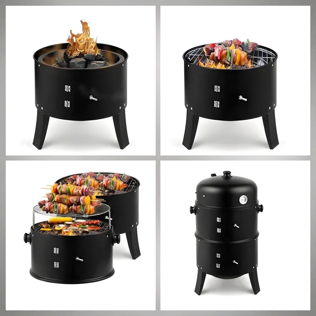 Portable Charcoal Grill & Smoker BBQ Grill