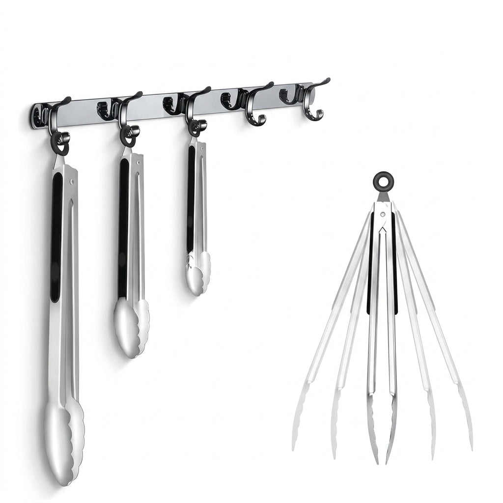Stainless Steel Kitchen & BBQ Tongs Set – 7, 9 & 12 Inch
